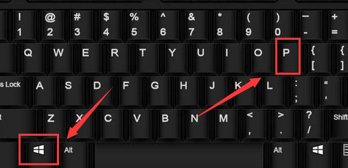第一步:我们可以同时按下键盘上的window键 p键,如图