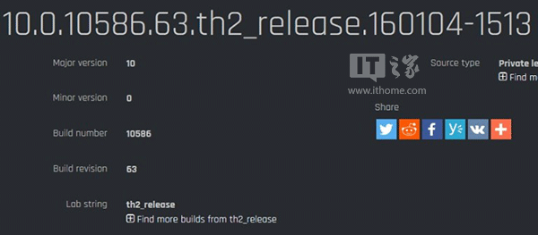 Win10 TH2 10586.63最新系统曝光