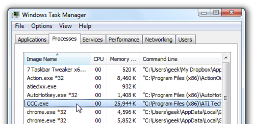 Win7系统CCC.exe进程是什么，可以关掉吗？