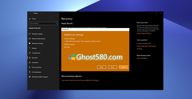 Win10 1903最新重置功能如何使用？