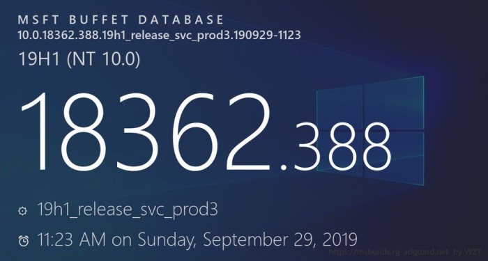 微软发布KB4524147更新，版本升至Win10 18362.388