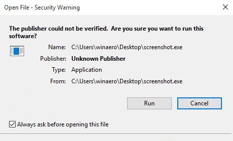 Win10取消“无法验证发布者”提示的方法