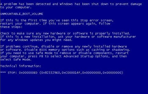 0x000000ed蓝屏代码是什么意思_0x000000ed蓝屏代码介绍