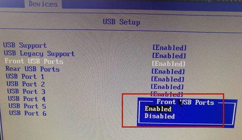 usb ports项回车,再选择disabled(关闭)1,开机按f2进入bios设置界面