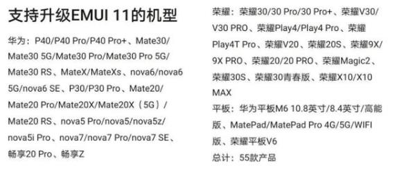 emui11更新名单-emui11更新名单详细介绍