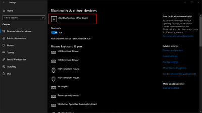 Win10系统电脑通过蓝牙进行传输文件操作步骤
