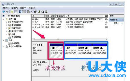 怎么给win7硬盘分区?win7硬盘分区调整方法