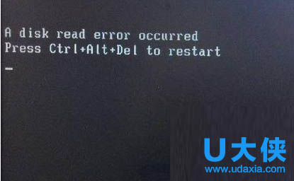电脑开机黑屏提示A disk read error occurred怎么解决
