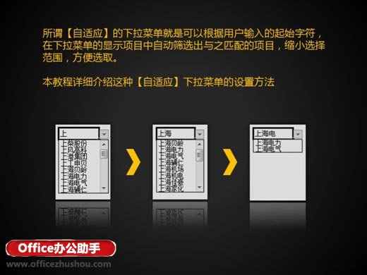 Excel中自适应下拉菜单怎么设置
