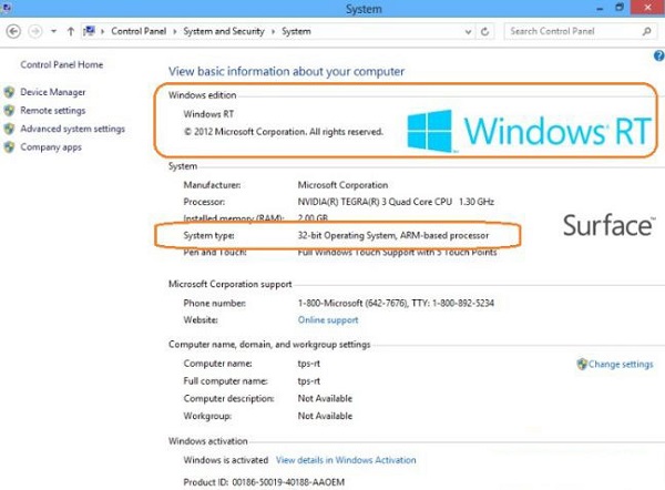 windows rt和windows8有什么区别?