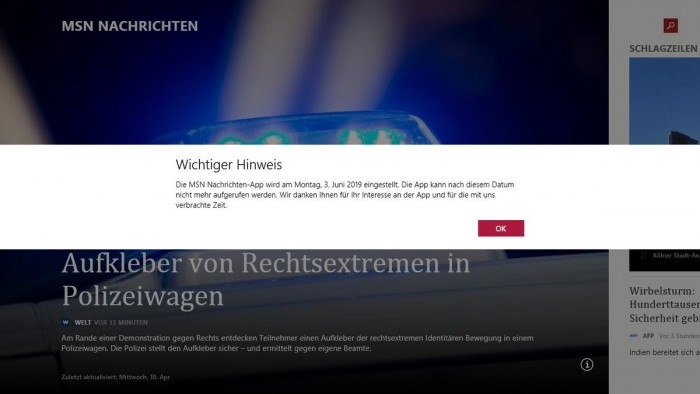 微软不再提供Windows 8.1 MSN应用程序