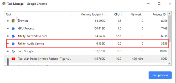 Chrome浏览器将音频转移到了一个单独的进程