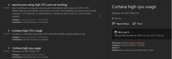 Win10再遇尴尬:Cortana进程CPU占用率高达40%