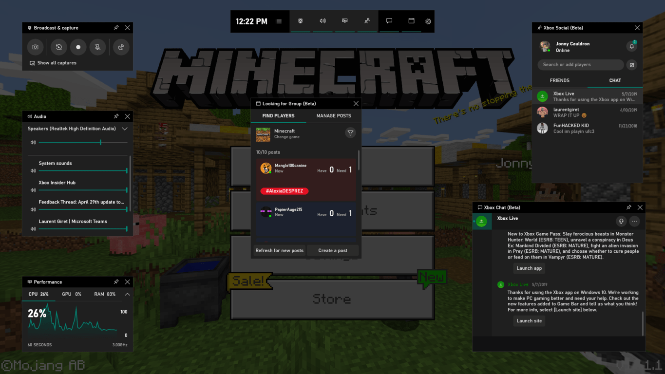 Win10系统新特性：Xbox支持显示实时帧数！
