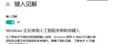 Win10系统怎么开启键入见解?Win10系统开启键入见解的方法