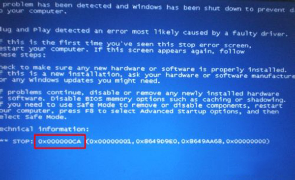 Win7电脑蓝屏提示0x000000CA错误代码的解决方法