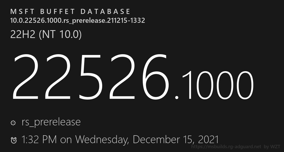 微软发布2022最新Win11 22526.1000预览版！
