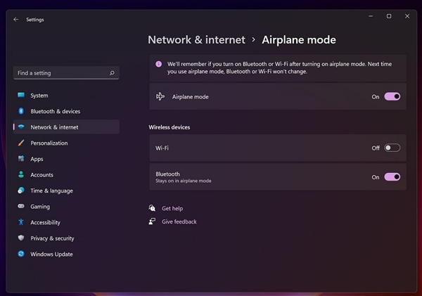 Win11飞行模式时不会再自动关闭蓝牙啦！